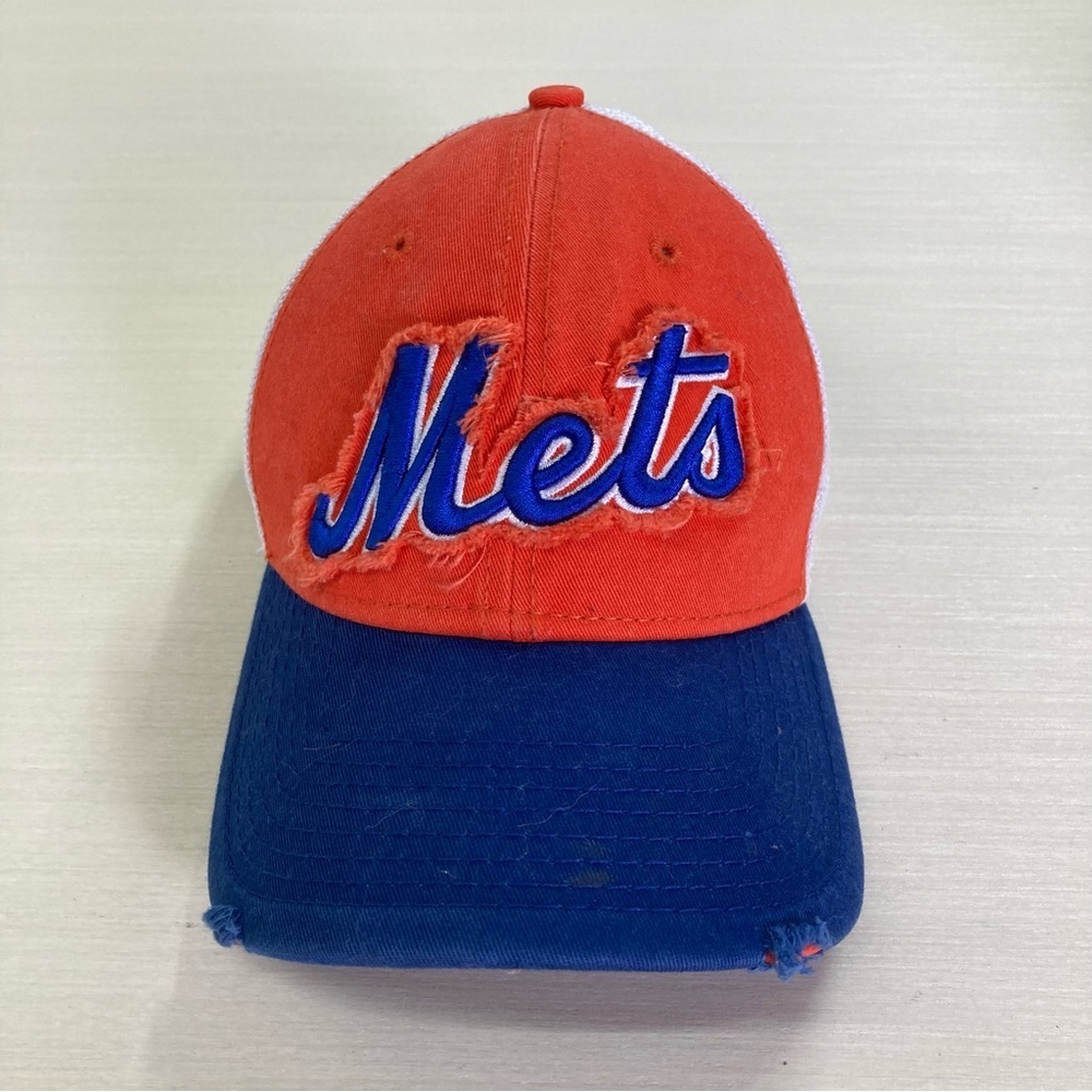 New Era 39Thirty New‎ York Mets Cap Sm-Med Trucker Mesh Back Distressed
